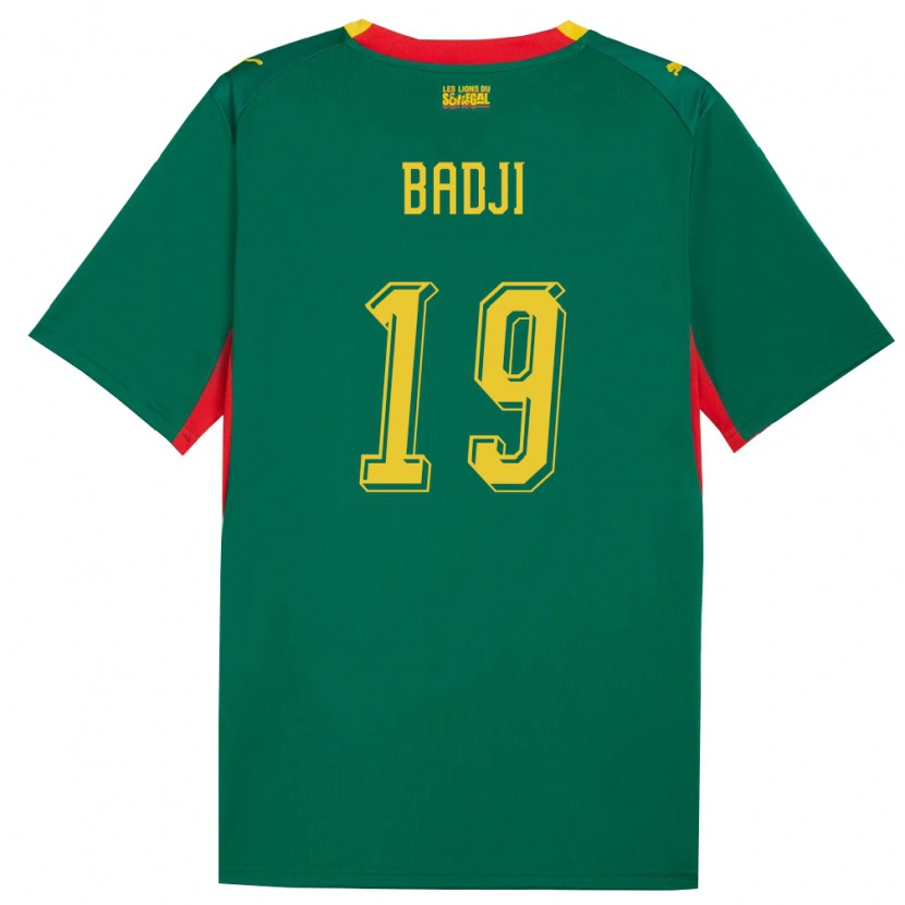 Danxen Barn Senegal Youssouph Badji #19 Grön Gul Röd Bortatröja Matchtröjor 26-28 Tröjor T-Tröja