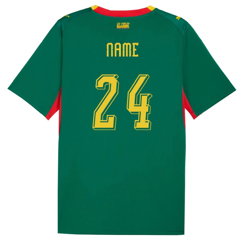 Danxen Barn Senegal Moustapha Name #24 Grön Gul Röd Bortatröja Matchtröjor 26-28 Tröjor T-Tröja