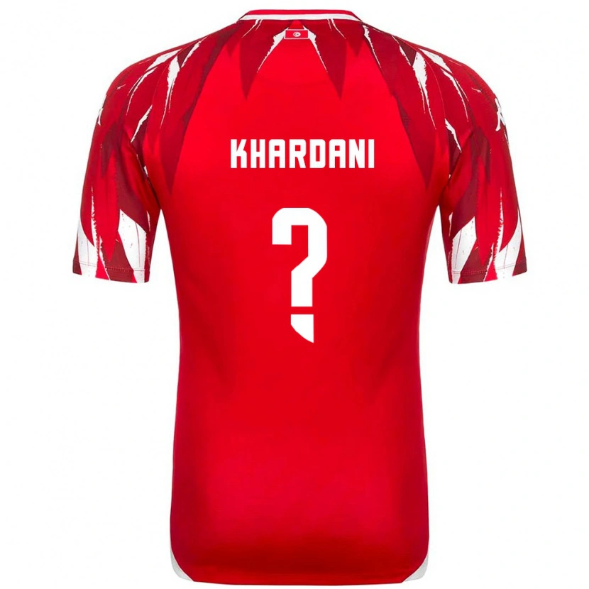 Danxen Barn Tunisien Anas Khardani #0 Röd Vit Bortatröja Matchtröjor 26-28 Tröjor T-Tröja