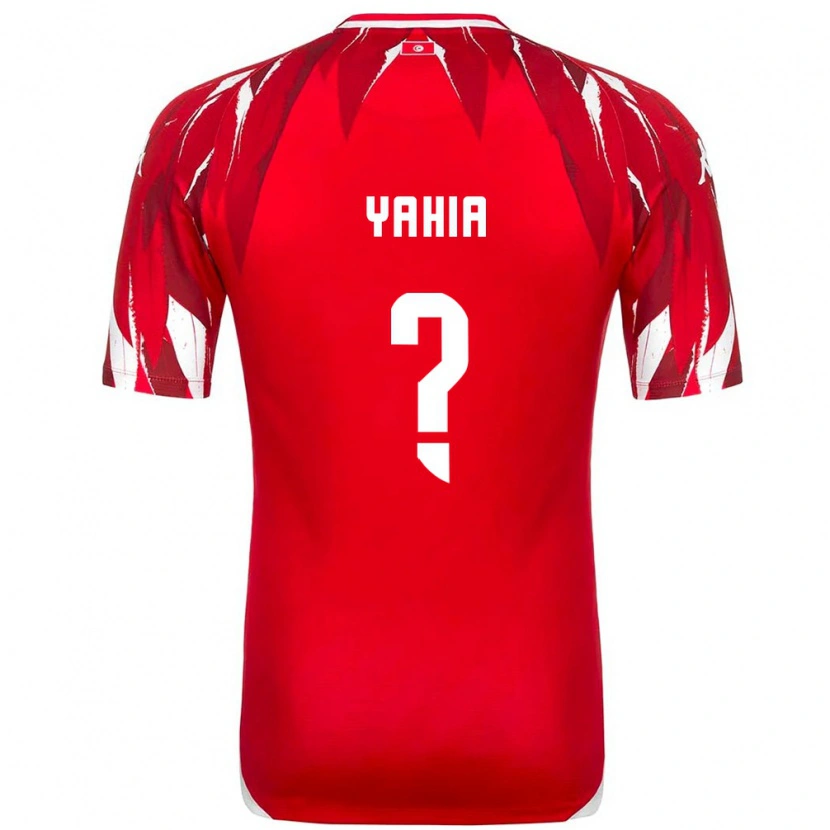Danxen Barn Tunisien Kelyan Yahia #0 Röd Vit Bortatröja Matchtröjor 26-28 Tröjor T-Tröja