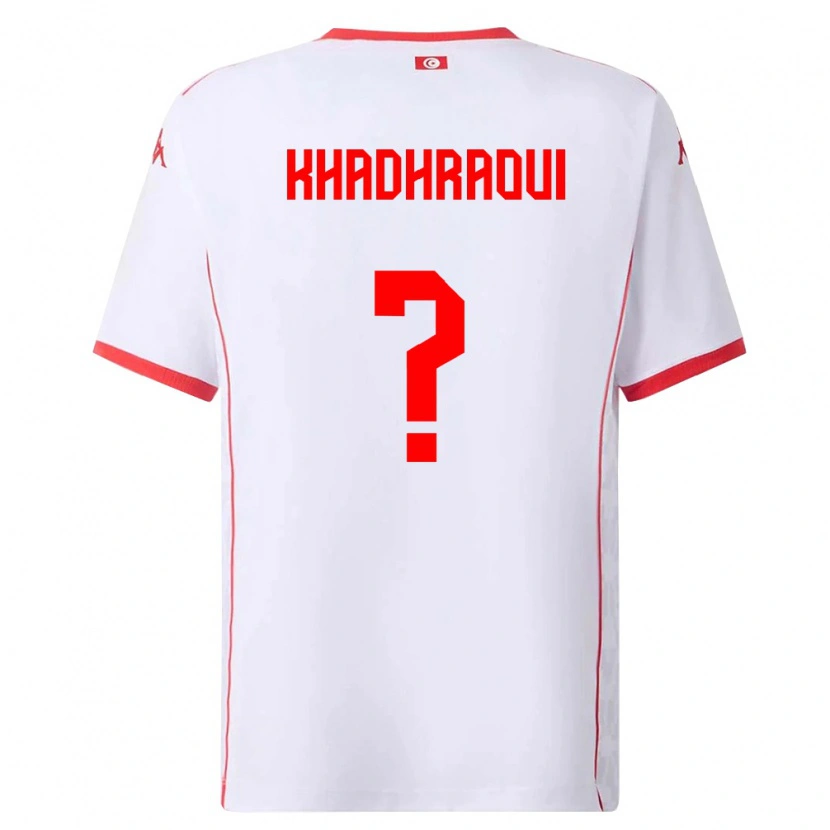 Danxen Barn Tunisien Slim Khadhraoui #0 Vit Röd Bortatröja Matchtröjor 26-28 Tröjor T-Tröja