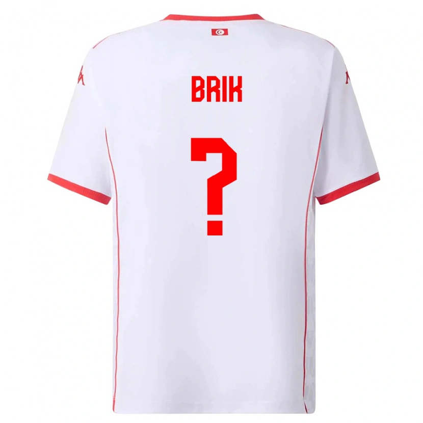 Danxen Barn Tunisien Dhirar Brik #0 Vit Röd Bortatröja Matchtröjor 26-28 Tröjor T-Tröja