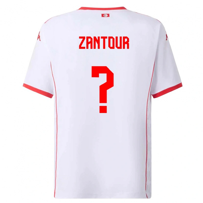 Danxen Barn Tunisien Ishaq Zantour #0 Vit Röd Bortatröja Matchtröjor 26-28 Tröjor T-Tröja
