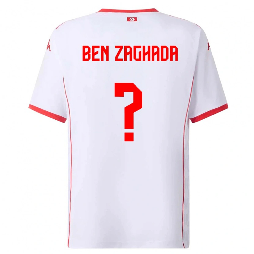 Danxen Barn Tunisien Mohamed Amine Ben Zaghada #0 Vit Röd Bortatröja Matchtröjor 26-28 Tröjor T-Tröja