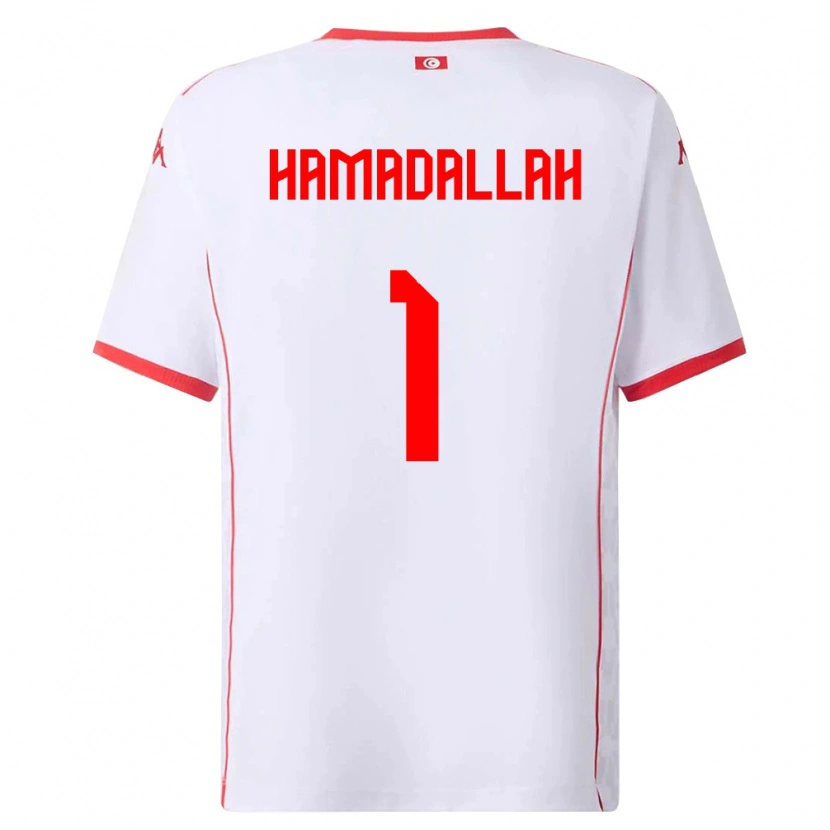 Danxen Barn Tunisien Marouane Hamadallah #1 Vit Röd Bortatröja Matchtröjor 26-28 Tröjor T-Tröja