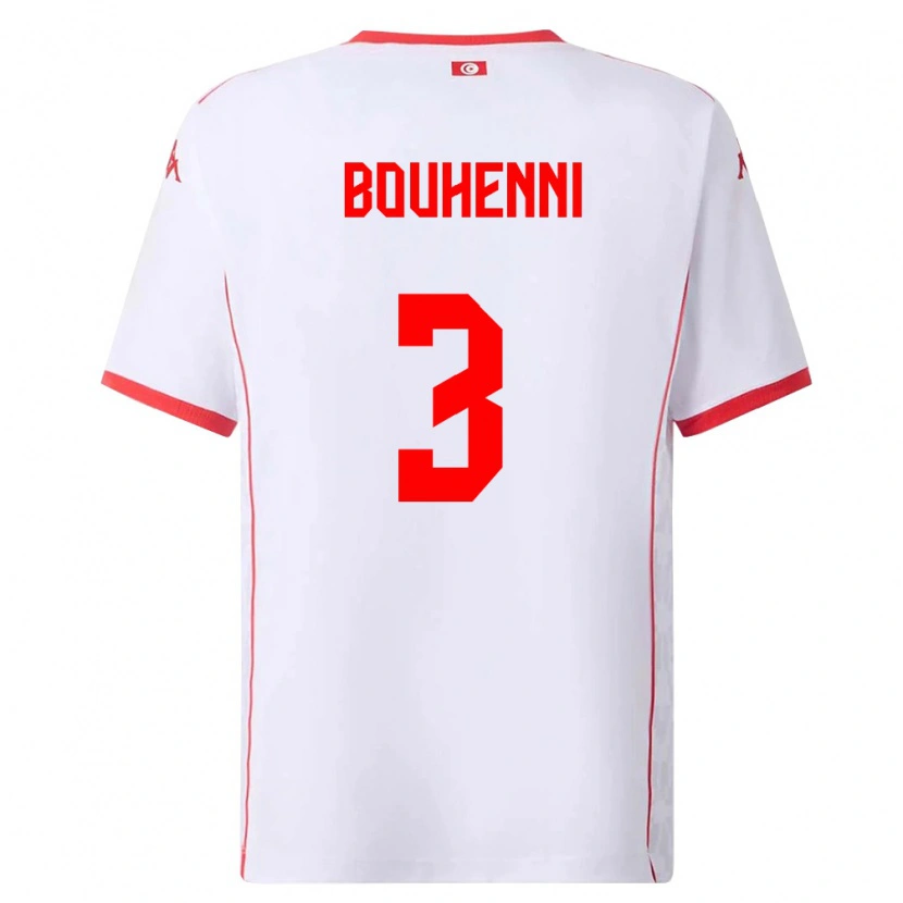 Danxen Barn Tunisien Rayen Bouhenni #3 Vit Röd Bortatröja Matchtröjor 26-28 Tröjor T-Tröja