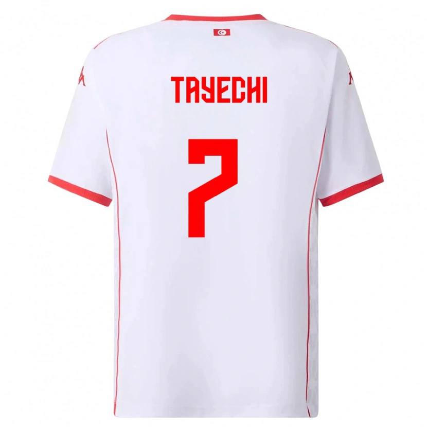 Danxen Barn Tunisien Fedi Tayechi #7 Vit Röd Bortatröja Matchtröjor 26-28 Tröjor T-Tröja
