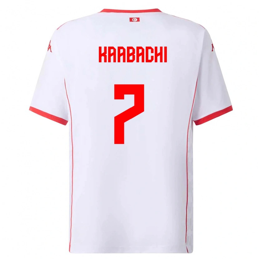 Danxen Barn Tunisien Ella Kaabachi #7 Vit Röd Bortatröja Matchtröjor 26-28 Tröjor T-Tröja