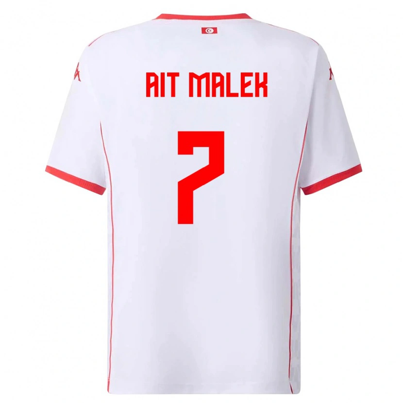 Danxen Barn Tunisien Bilel Aït Malek #7 Vit Röd Bortatröja Matchtröjor 26-28 Tröjor T-Tröja