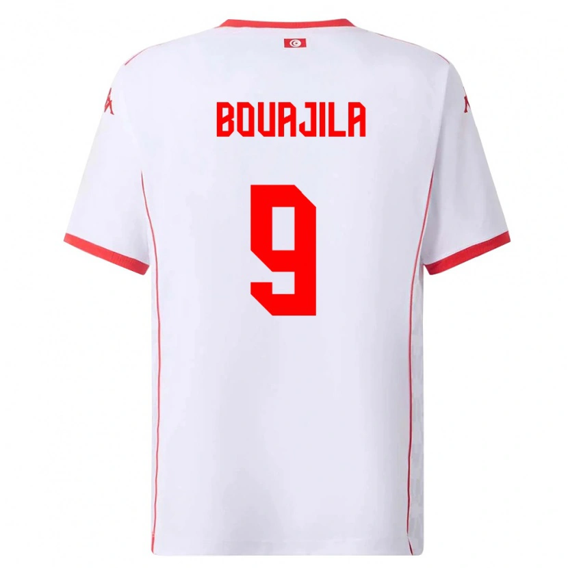 Danxen Barn Tunisien Salem Bouajila #9 Vit Röd Bortatröja Matchtröjor 26-28 Tröjor T-Tröja