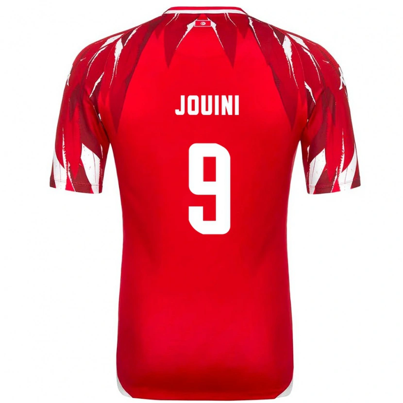 Danxen Barn Tunisien Haythem Jouini #9 Röd Vit Bortatröja Matchtröjor 26-28 Tröjor T-Tröja