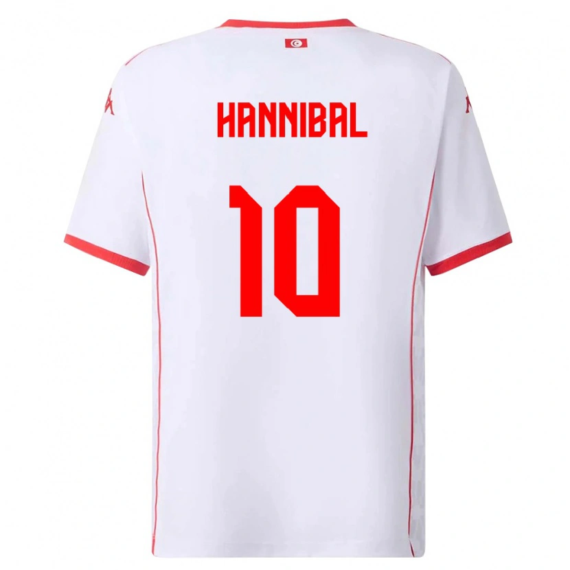 Danxen Barn Tunisien Hannibal #10 Vit Röd Bortatröja Matchtröjor 26-28 Tröjor T-Tröja