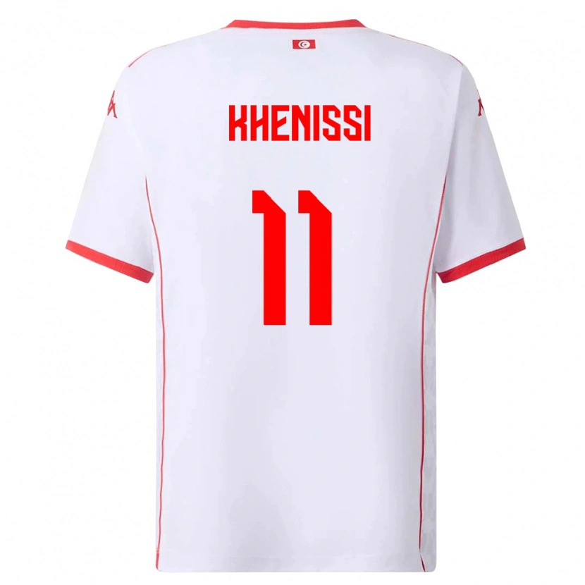 Danxen Barn Tunisien Taha Yassine Khenissi #11 Vit Röd Bortatröja Matchtröjor 26-28 Tröjor T-Tröja