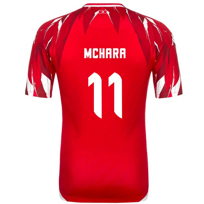 Danxen Barn Tunisien Imen Mchara #11 Röd Vit Bortatröja Matchtröjor 26-28 Tröjor T-Tröja