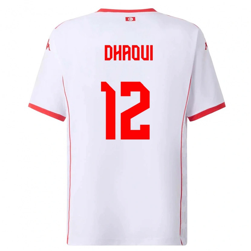Danxen Barn Tunisien Elyes Dhaoui #12 Vit Röd Bortatröja Matchtröjor 26-28 Tröjor T-Tröja