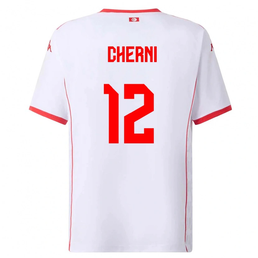 Danxen Barn Tunisien Amin Cherni #12 Vit Röd Bortatröja Matchtröjor 26-28 Tröjor T-Tröja