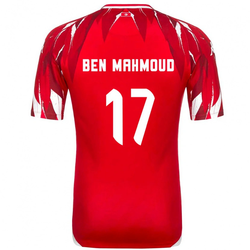 Danxen Barn Tunisien Yessine Ben Mahmoud #17 Röd Vit Bortatröja Matchtröjor 26-28 Tröjor T-Tröja