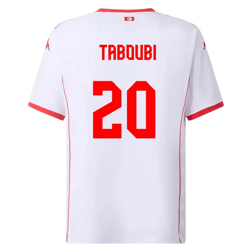 Danxen Barn Tunisien Ayhem Taboubi #20 Vit Röd Bortatröja Matchtröjor 26-28 Tröjor T-Tröja