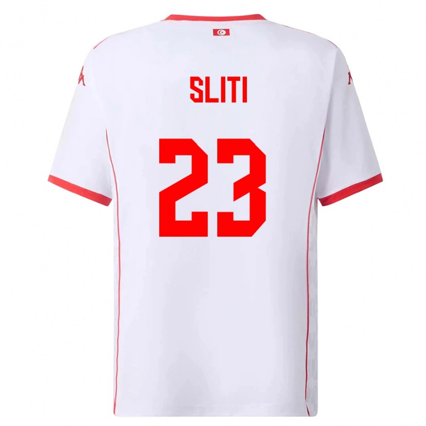 Danxen Barn Tunisien Naïm Sliti #23 Vit Röd Bortatröja Matchtröjor 26-28 Tröjor T-Tröja