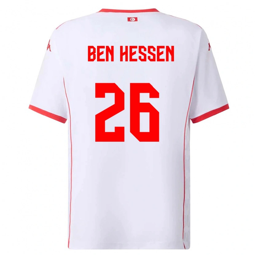 Danxen Barn Tunisien Sabri Ben Hessen #26 Vit Röd Bortatröja Matchtröjor 26-28 Tröjor T-Tröja