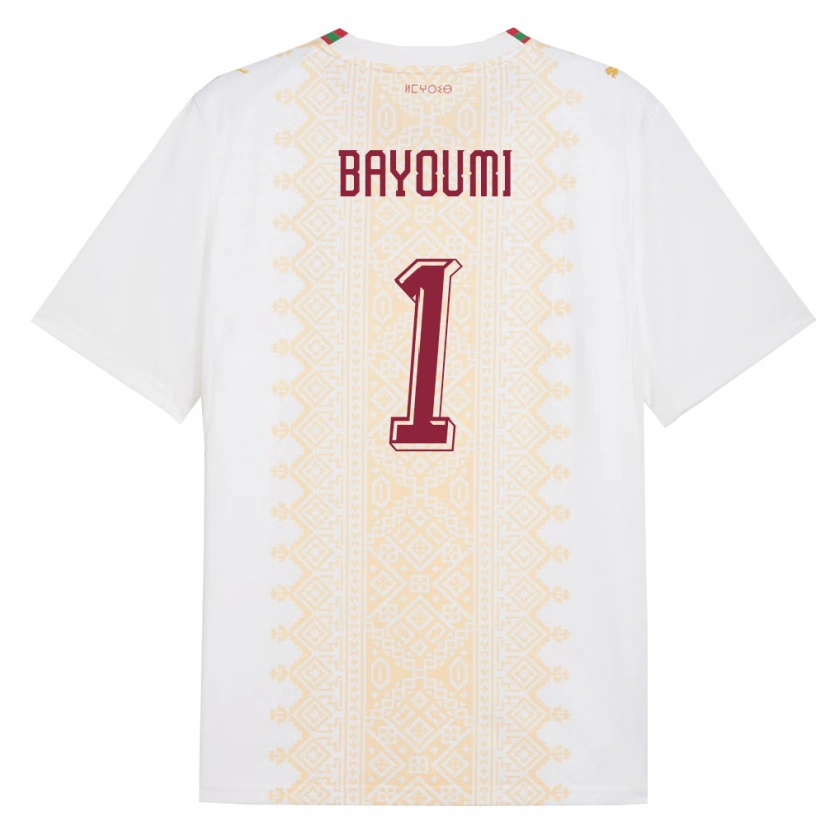 Danxen Barn Marocko Gibril Bayoumi #1 Vit Guld Röd Bortatröja Matchtröjor 26-28 Tröjor T-Tröja