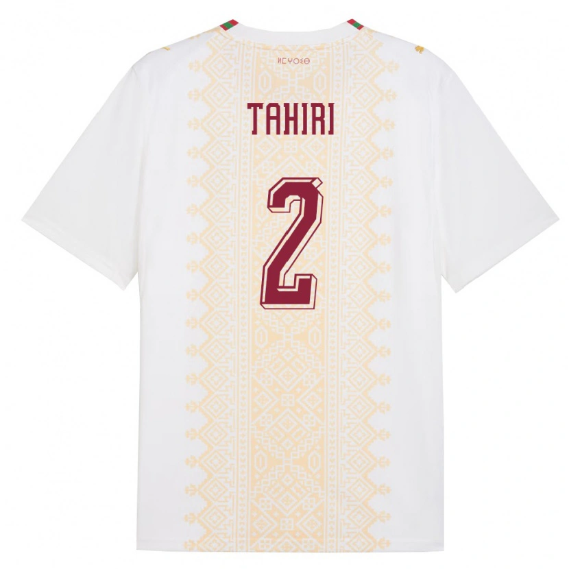 Danxen Barn Marocko Aymen Tahiri #2 Vit Guld Röd Bortatröja Matchtröjor 26-28 Tröjor T-Tröja