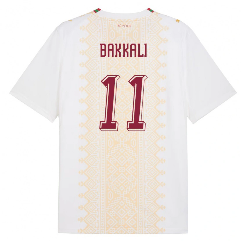Danxen Barn Marocko Mohamade Bakkali #11 Vit Guld Röd Bortatröja Matchtröjor 26-28 Tröjor T-Tröja