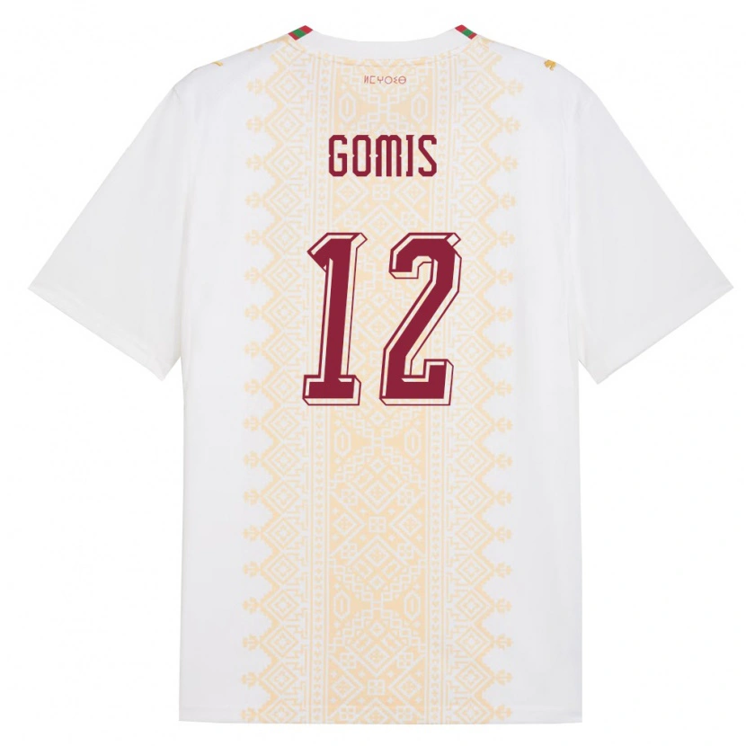 Danxen Barn Marocko Ibrahim Gomis #12 Vit Guld Röd Bortatröja Matchtröjor 26-28 Tröjor T-Tröja