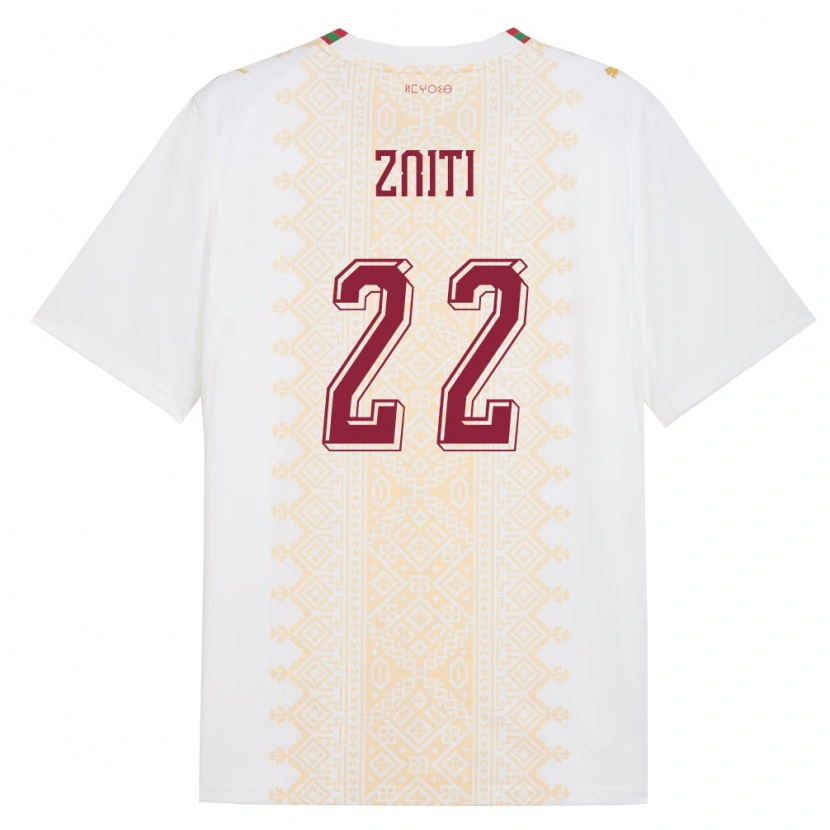 Danxen Barn Marocko Anas Zniti #22 Vit Guld Röd Bortatröja Matchtröjor 26-28 Tröjor T-Tröja