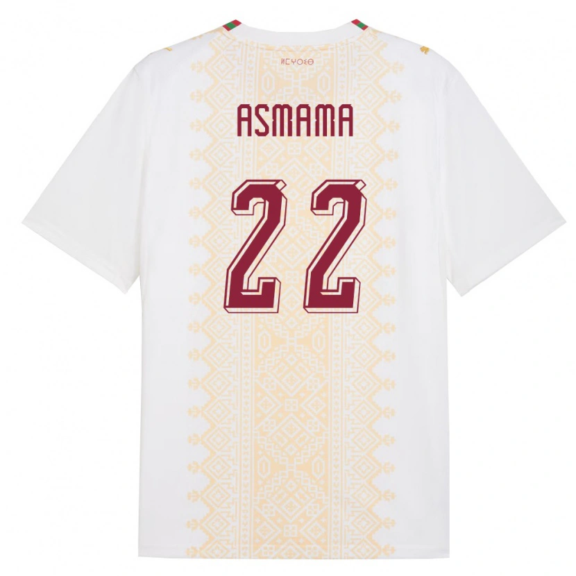 Danxen Barn Marocko Reda Asmama #22 Vit Guld Röd Bortatröja Matchtröjor 26-28 Tröjor T-Tröja