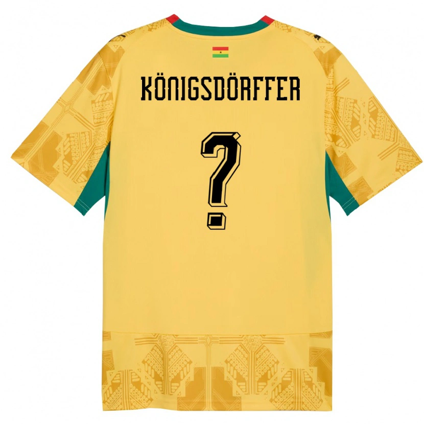 Danxen Barn Ghana Ransford Königsdörffer #0 Gul Röd Svart Bortatröja Matchtröjor 26-28 Tröjor T-Tröja