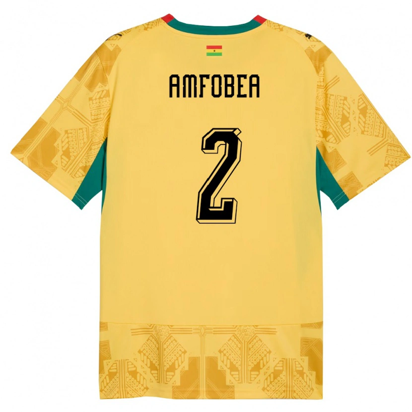 Danxen Barn Ghana Gladys Amfobea #2 Gul Röd Svart Bortatröja Matchtröjor 26-28 Tröjor T-Tröja
