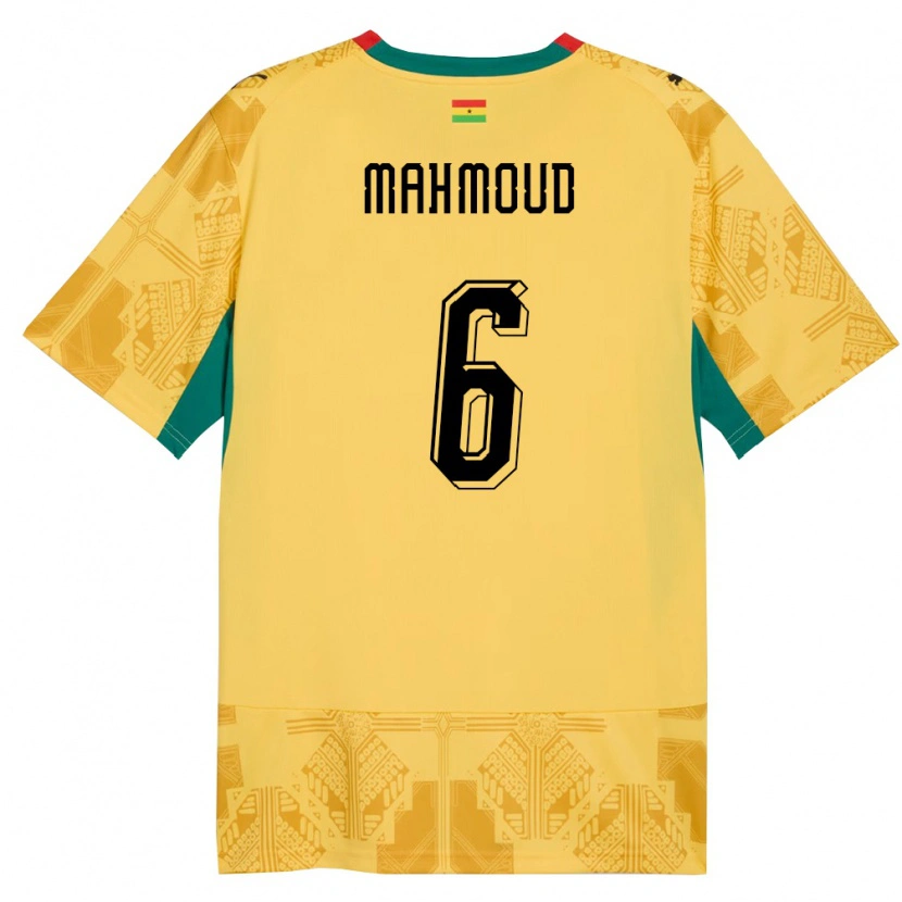 Danxen Barn Ghana Mohaison Mahmoud #6 Gul Röd Svart Bortatröja Matchtröjor 26-28 Tröjor T-Tröja