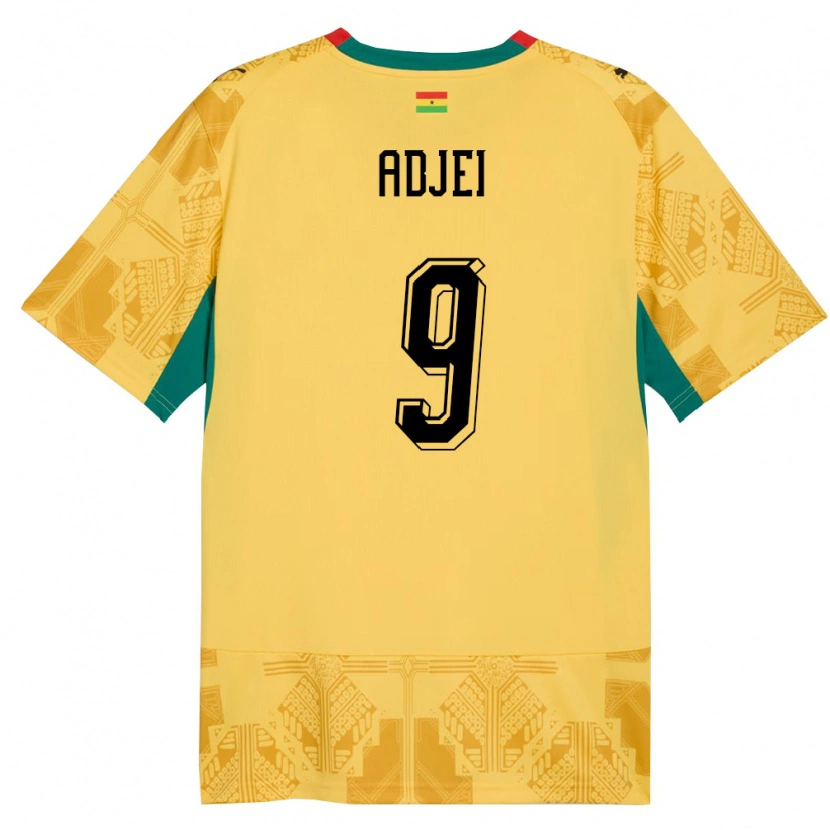 Danxen Barn Ghana Vivian Adjei #9 Gul Röd Svart Bortatröja Matchtröjor 26-28 Tröjor T-Tröja