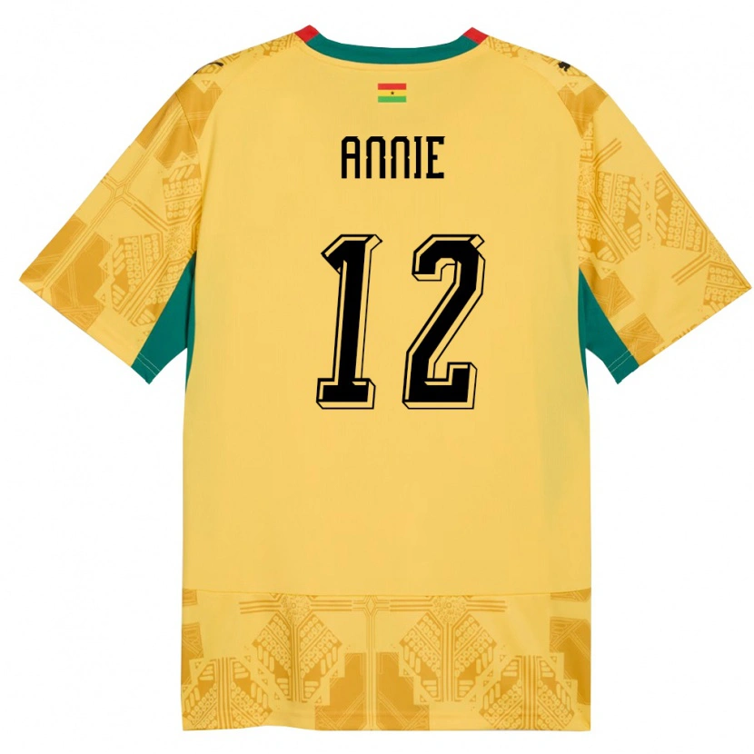 Danxen Barn Ghana Henrietta Annie #12 Gul Röd Svart Bortatröja Matchtröjor 26-28 Tröjor T-Tröja
