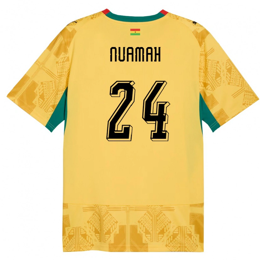 Danxen Barn Ghana Ernest Nuamah #24 Gul Röd Svart Bortatröja Matchtröjor 26-28 Tröjor T-Tröja
