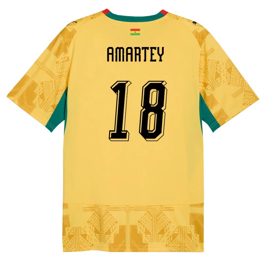 Danxen Barn Ghana Daniel Amartey #18 Gul Röd Svart Bortatröja Matchtröjor 26-28 Tröjor T-Tröja