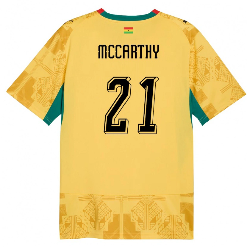 Danxen Barn Ghana Kerrie Mccarthy #21 Gul Röd Svart Bortatröja Matchtröjor 26-28 Tröjor T-Tröja