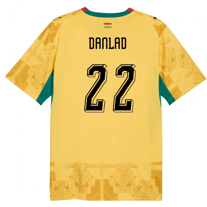 Danxen Barn Ghana Ibrahim Danlad #22 Gul Röd Svart Bortatröja Matchtröjor 26-28 Tröjor T-Tröja