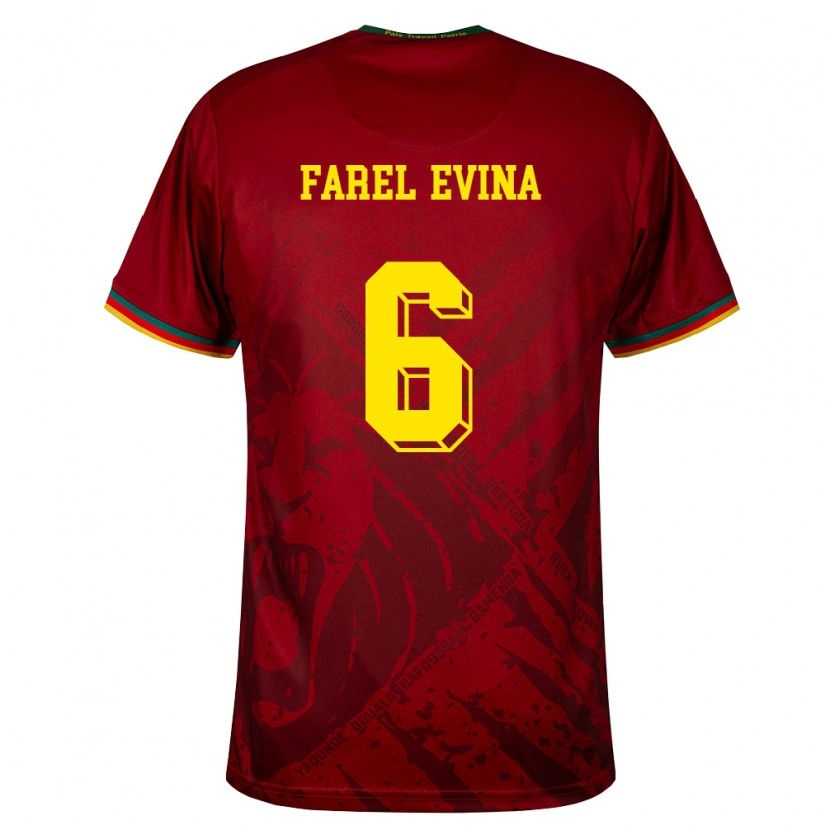 Danxen Barn Kamerun Sony Farel Evina #6 Djup Röd Grön Gul Bortatröja Matchtröjor 26-28 Tröjor T-Tröja