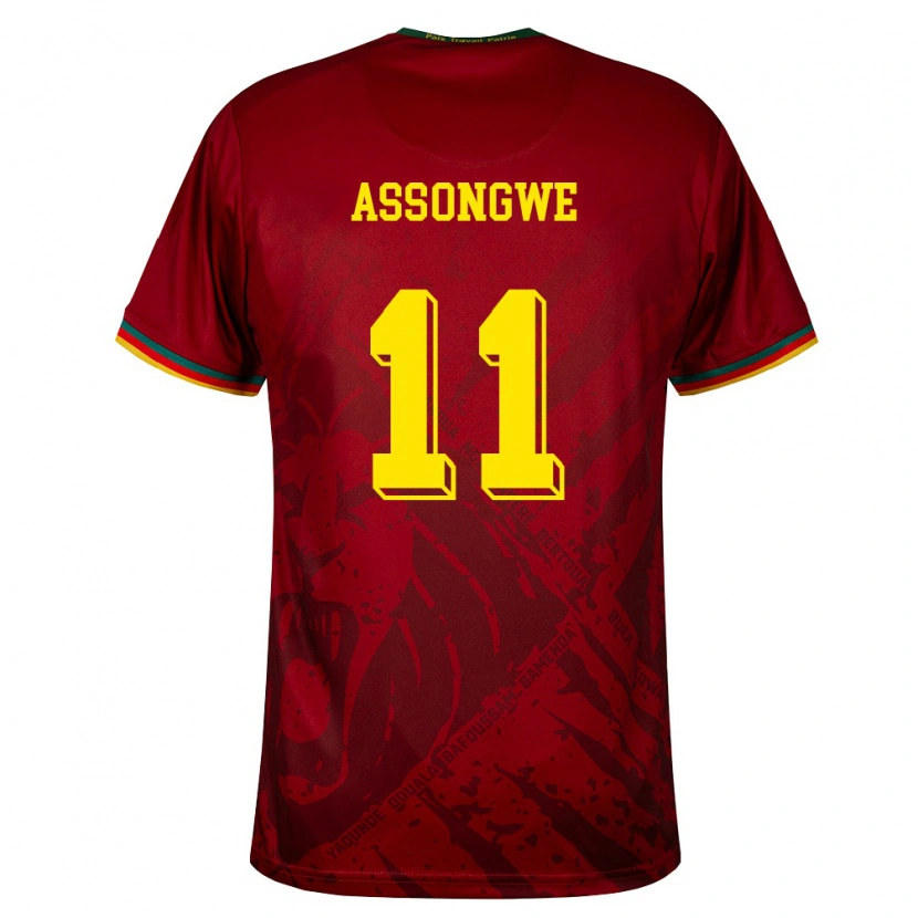 Danxen Barn Kamerun Bemol Apam Assongwe #11 Djup Röd Grön Gul Bortatröja Matchtröjor 26-28 Tröjor T-Tröja