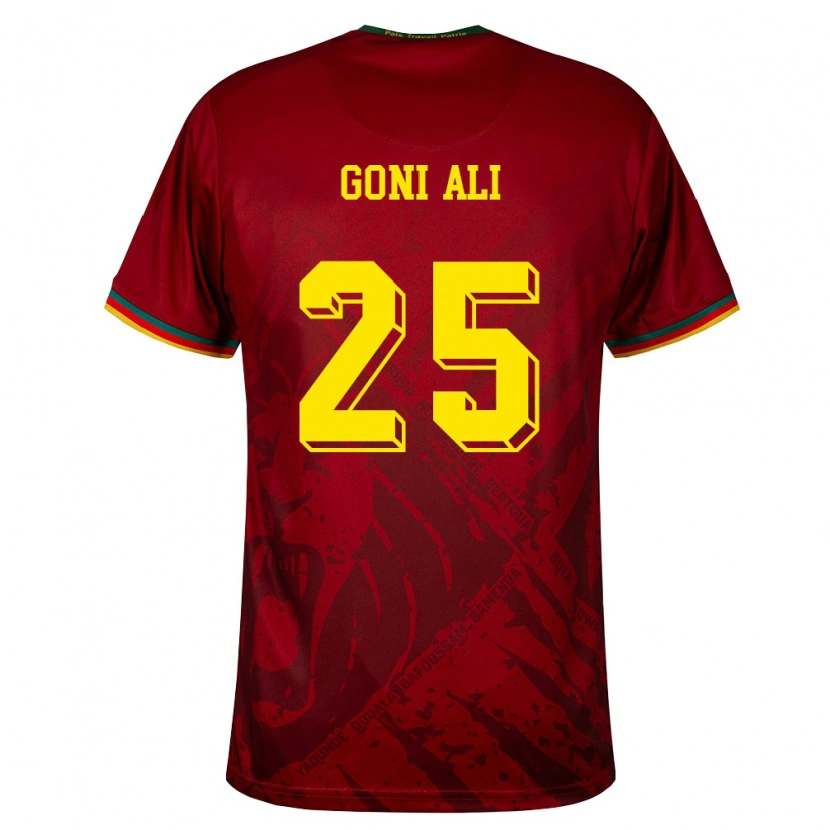 Danxen Barn Kamerun Goni Ali #25 Djup Röd Grön Gul Bortatröja Matchtröjor 26-28 Tröjor T-Tröja
