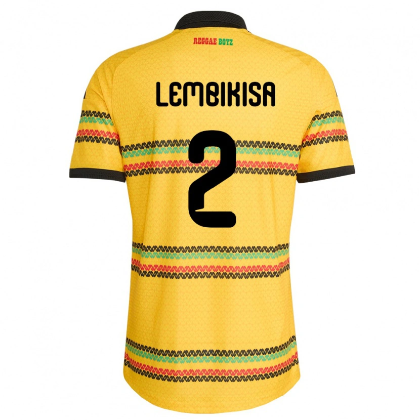 Danxen Män Jamaica Dexter Lembikisa #2 Gul Svart Grön Hemmatröja Matchtröjor 26-28 Tröjor T-Tröja