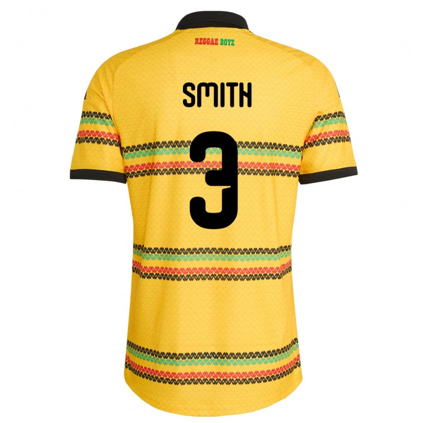 Danxen Män Jamaica Kieran Smith #3 Gul Svart Grön Hemmatröja Matchtröjor 26-28 Tröjor T-Tröja