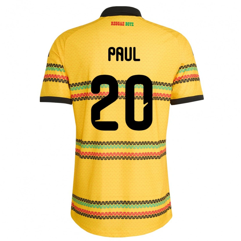 Danxen Män Jamaica Lachante Paul #20 Gul Svart Grön Hemmatröja Matchtröjor 26-28 Tröjor T-Tröja