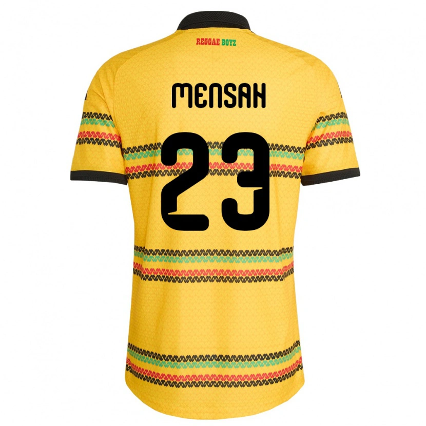 Danxen Män Jamaica Serena Mensah #23 Gul Svart Grön Hemmatröja Matchtröjor 26-28 Tröjor T-Tröja