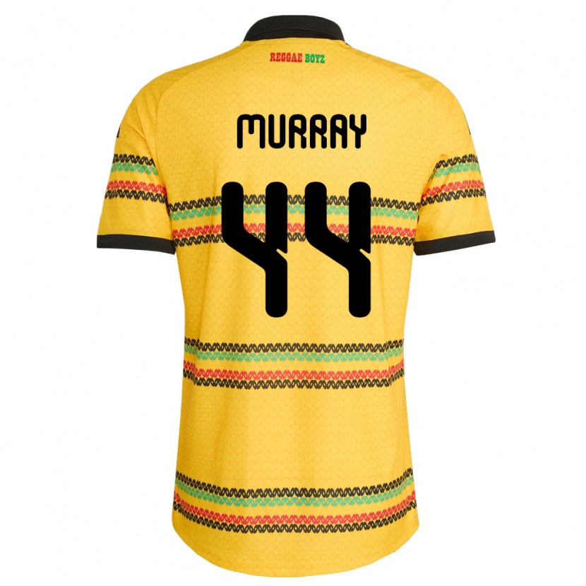 Danxen Män Jamaica Satara Murray #44 Gul Svart Grön Hemmatröja Matchtröjor 26-28 Tröjor T-Tröja