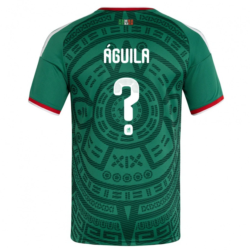 Danxen Män Mexiko Eduardo Águila #0 Grön Vit Röd Hemmatröja Matchtröjor 26-28 Tröjor T-Tröja