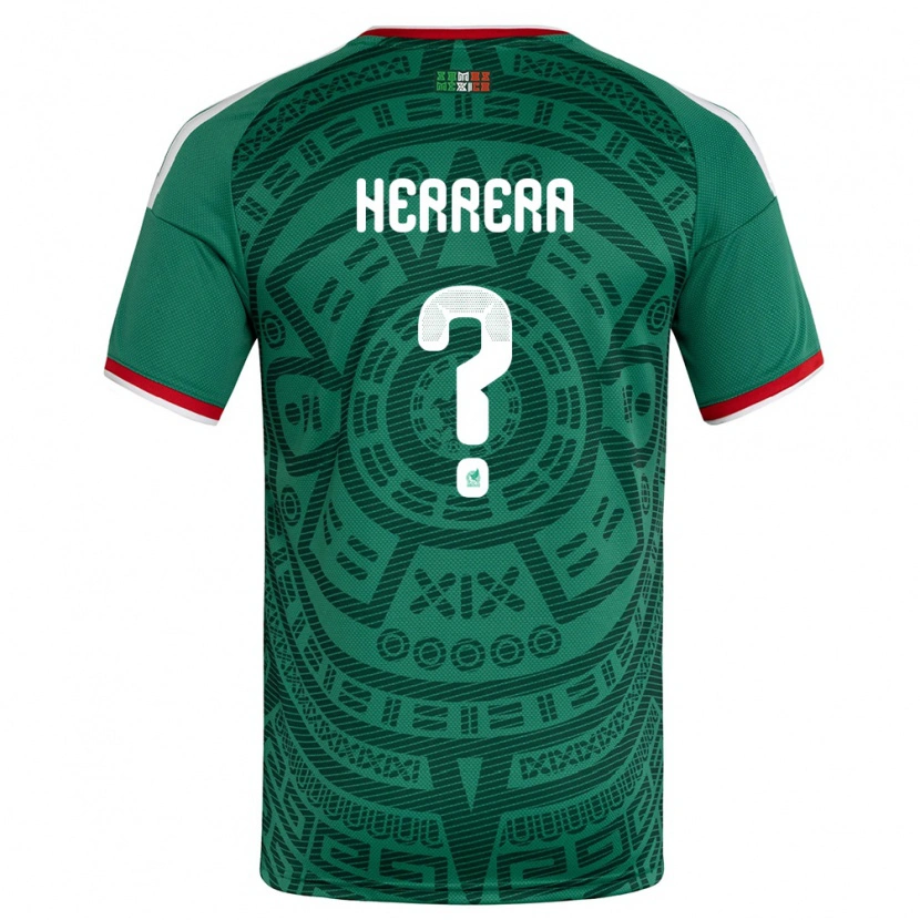 Danxen Män Mexiko Alberto Herrera #0 Grön Vit Röd Hemmatröja Matchtröjor 26-28 Tröjor T-Tröja
