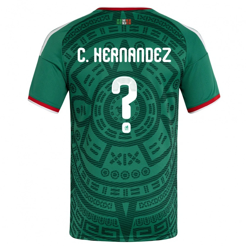 Danxen Män Mexiko Cristóbal Hernández #0 Grön Vit Röd Hemmatröja Matchtröjor 26-28 Tröjor T-Tröja